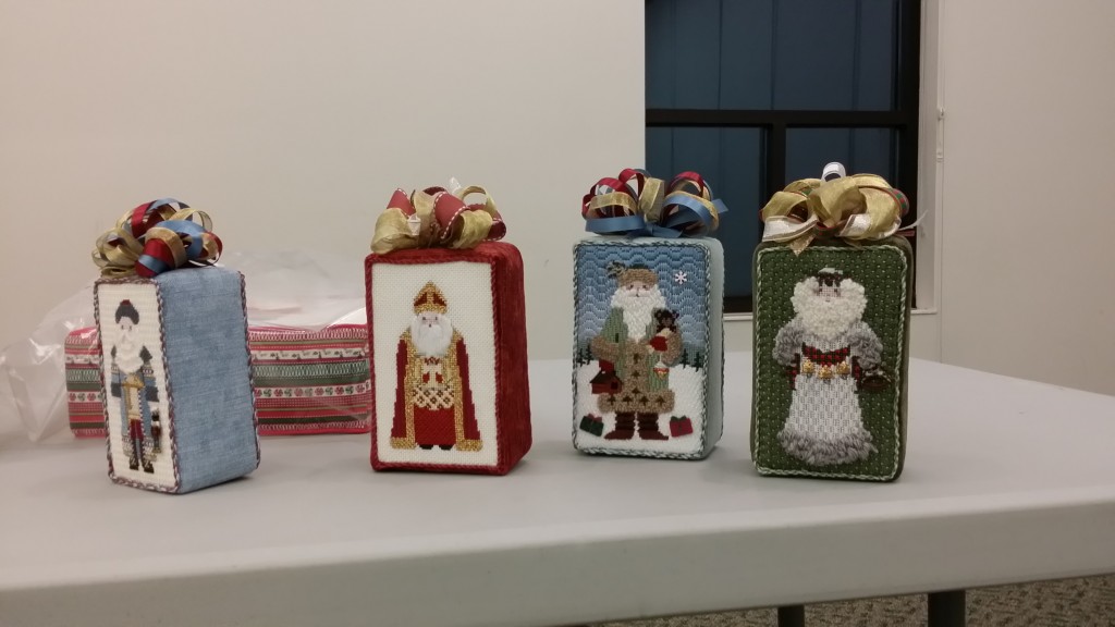 Four adorable Petei Santas by Shirley M.