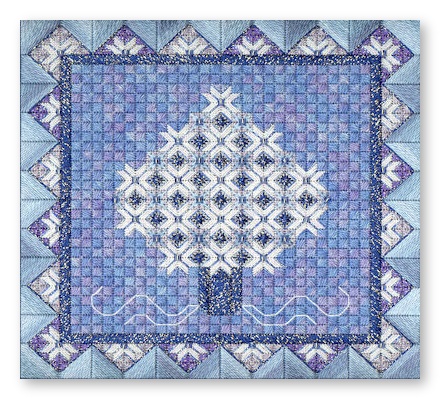 Wintry ‘Snow Crystal Tree’ class continues in October for Denver’s fast-growing needlepoint group