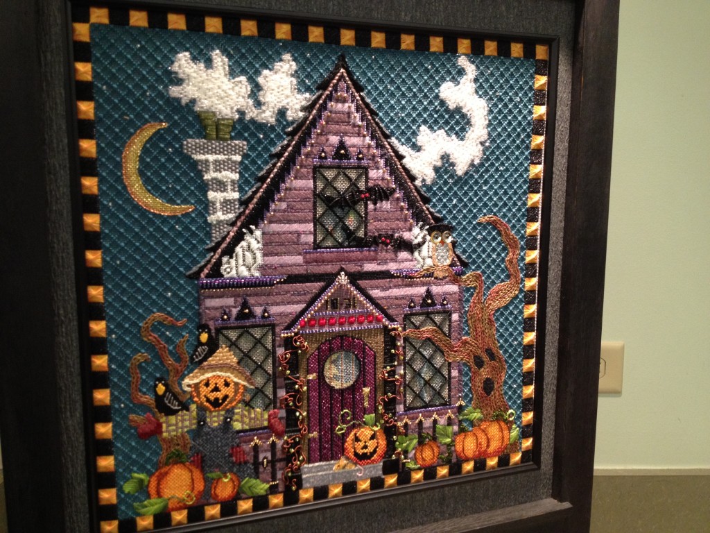 Spectacular detail on this spooktacular needlepoint firescreen.
