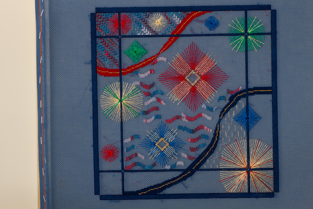 Needlepoint fireworks design tapped for summer stitching