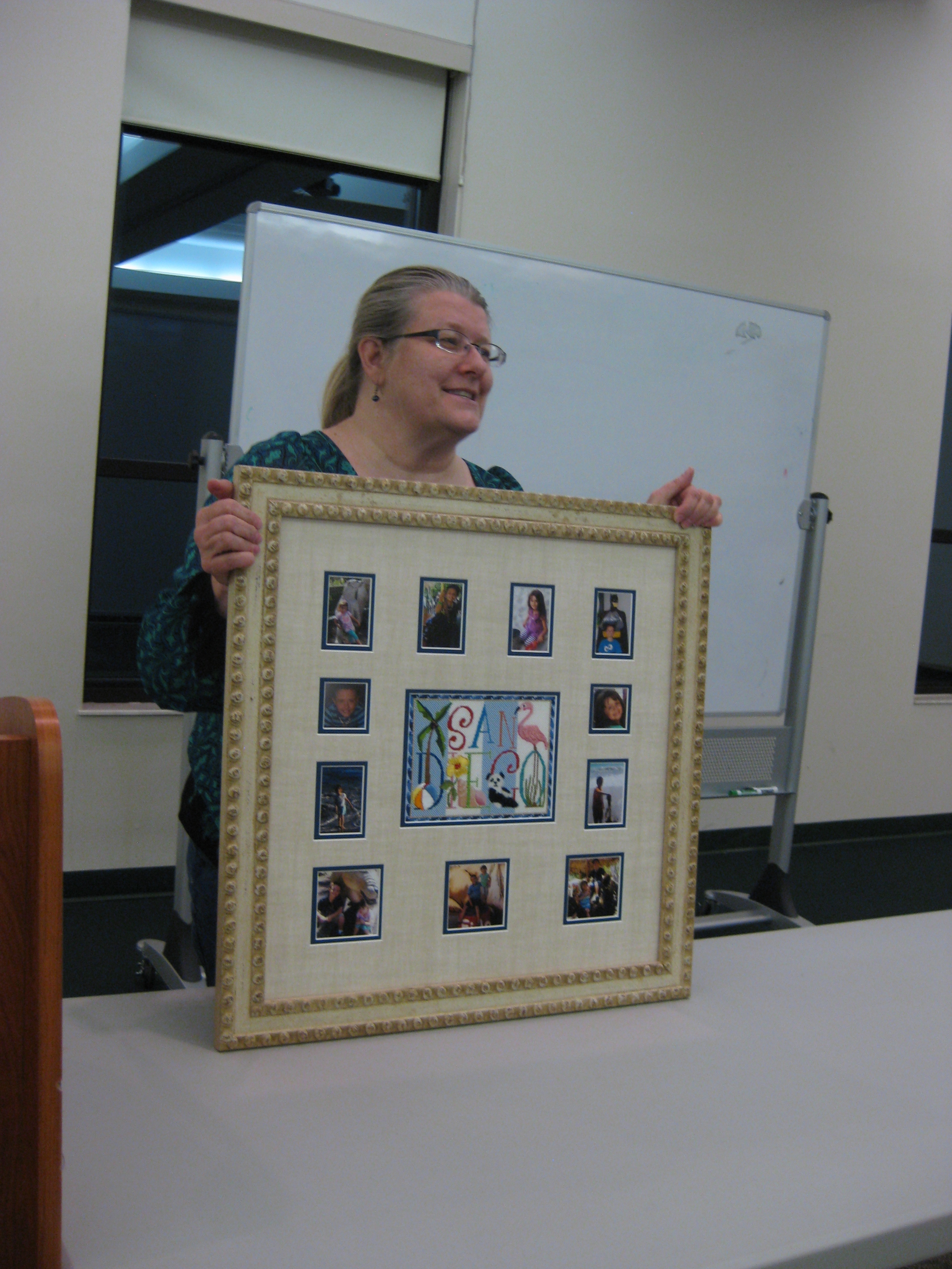 Jane's framed piece wowed 'em at Show & Tell